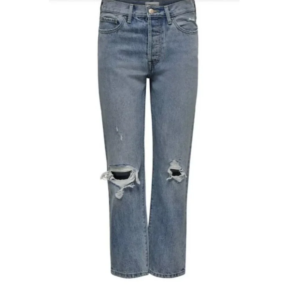 NWT Only Fine Hi Rise Straight Leg Crop Denim Size W30 L26